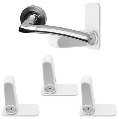 Baby Safety Door Handle Locks, 4 Pack Adhesive Baby Proof Door Lever Lock  No Drill Quick Install Safety Locks for Door 