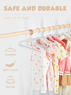 Smartor Kids Velvet Hangers 50 Pack, 14'' Inch Premium Non Slip Kids Felt  Hangers for Closet, Space Saving Toddler Clothes Hanger for Youth's