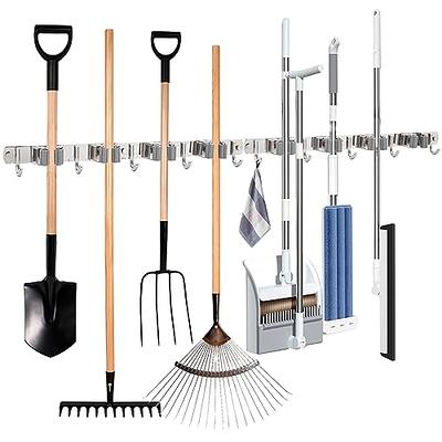 Regency 48 Stainless Steel Mop / Broom Rack with 5 Holders