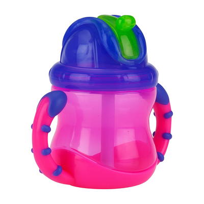 Nuby 2-Handle Flip n' Sip Straw Cup, 8 oz, 12+ Months