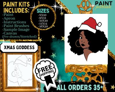 Predrawn Canvas Outlined Sketch for DIY Sip Paint Party, Sun Hat Lady Pre  Sketched Drawing and Art Painting Kit, Adult Craft Gift Idea 