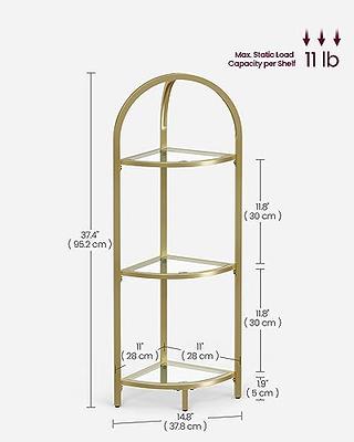 Meangood Bathroom Corner Shelf Stand, 3 Tier Solid Wood Display for Narrow Space, Shower Shelf, Plant Stand Nightstand, Living Room, Bedroom, Home