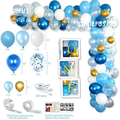 Happy 1st Birthday Banner, Boy 1st Birthday Backdrop, Blue and White First  Birthday Backdrop for first Birthday Decorations for Boys, 1st Birthday