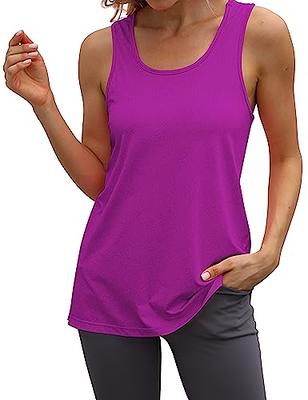 CRZ YOGA Lightweight Heather Crop Top Workout Tank Tops for Women Loose Fit  Athletic Sports Shirts Sleeveless