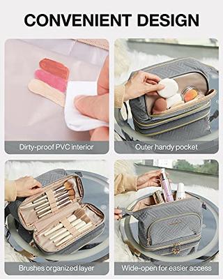 BAGSMART Travel Makeup Bag, Cosmetic Bag Make Up Organizer Case, Large Wide-open  Pouch for Women Double Layers Purse for Toiletries Accessories Brushes  Greey - Yahoo Shopping