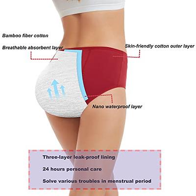 HATSURE Period Underwear for Women Leak Proof Cotton Overnight Menstrual  Panties Briefs Multipack (Small) - Yahoo Shopping