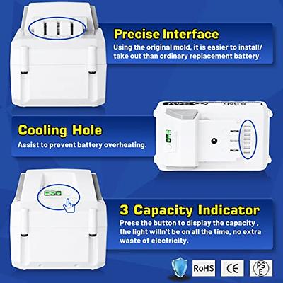 3rd-generation+DC PORT】2Pack 24V 6.0Ah Replace Battery for Snow