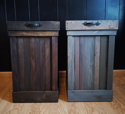 Trash Bin,wooden Trash Bin,kitchen Trash Bin,country Kitchen Decor