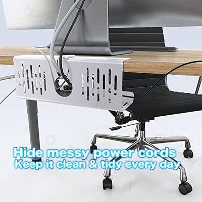  Under Desk Cable Management Tray, 15.7'' No Drill Steel Desk  Cable Organizers, Wire Management Tray Cable Management Rack, Desk Cable  Tray with Wire Organizer and Desk Cord Organizer : Electronics