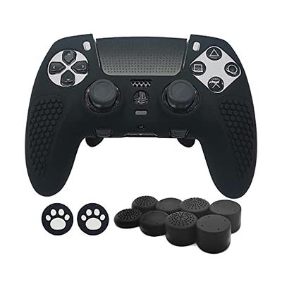 Silicone Covers Compatible with PS4 Controller - 2 Pack Anti-Slip Protector  Controller Case Skins - with 4 Pairs Thumb Grips - Black & Red