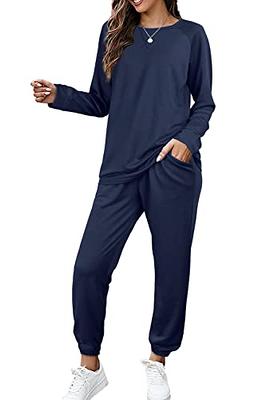 Two Piece Outfits for Women Fall 2 Piece Joggers Sets For Women Navy Blue XL  - Yahoo Shopping