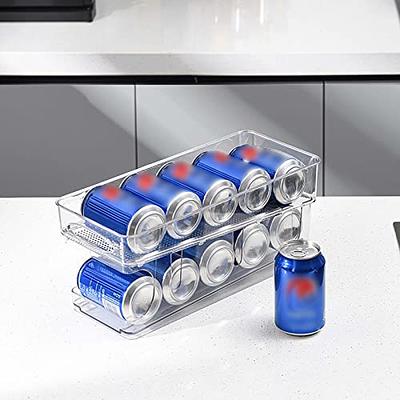 Plastic Kitchen Fridge Drink Organizer Rolling Soda Can Storage