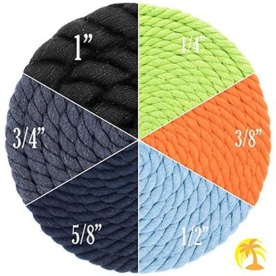 West Coast Paracord Twisted 3 Strand Natural Cotton Rope Artisan Cord – 1/4,  1/2, 5/8, 3/4 and 1 Inch Diameters – 10, 25, 50, 100 Feet - Yahoo Shopping