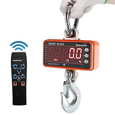 Bonvoisin Rechargeable Crane Scale 2000lb Hanging Scale Digital Weight with  Peak Hold and Remote Control LCD Display Industrial Heavy Duty Hang Scale  for Farms CE Certified (2200lb, Rechargeable) - Yahoo Shopping