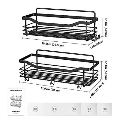 Orimade Adhesive Shower Caddy Shelf with 5 Hooks Organizer Storage