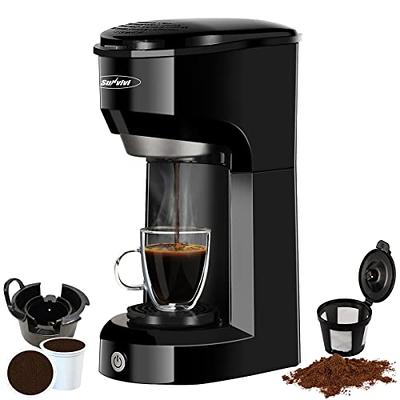 SIFENE Single Serve Coffee Maker, 3 in 1 Coffee Machine, Personal K-Pod  Capsule Brewer for Ground Coffee & Loose Leaf Tea, 50oz Removable Water  Reservoir, Black 