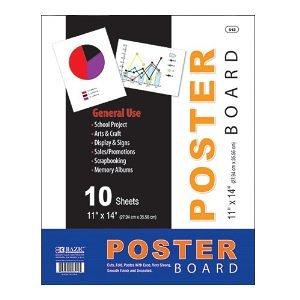  U-Create Ucreate White Poster Board, 11 x 14, 5