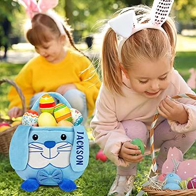 Blue Easter Bunny Children's Easter Egg Hunt Tote Bag. 