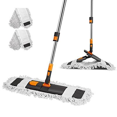 Eyliden Microfiber Dust Mop with Adjustable Handle with 2 Mop Pads in Total  for Floor Cleaning Wet & Dry Use , Blue