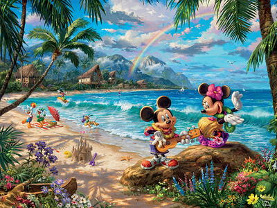 Thomas Kinkade Disney Mickey and Minnie in Mexico 2000-Piece Puzzle