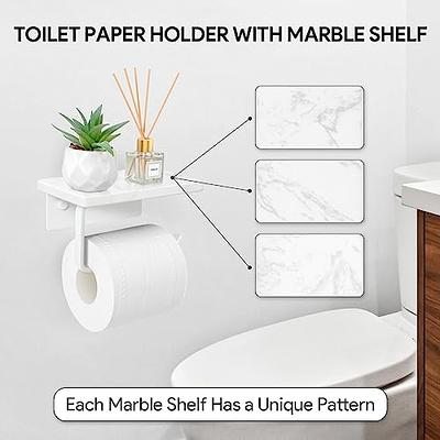 Toilet Paper Holder with Natural Marble Shelf, Matte Black Toilet Paper  Roll Holder Wall Mount for Bathroom, Tissue Holder Suitable for Mega Roll  Paper - Yahoo Shopping