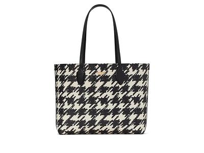 Kate Spade New York Bleecker Painterly Houndstooth Printed PVC Large Tote  (Black Multi) Handbags - Yahoo Shopping