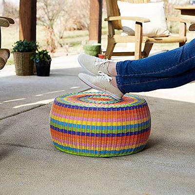 Boho Ottoman Foot Stool Bohemian Small Footstool 