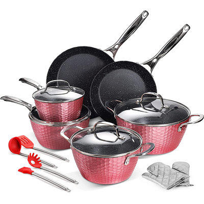 CAROTE 21Pcs Pots and Pans Set, Nonstick Cookware Sets, White Granite  Induction Cookware Non Stick Cooking Set w/Frying Pans & Saucepans(PFOS,  PFOA Free) - Yahoo Shopping