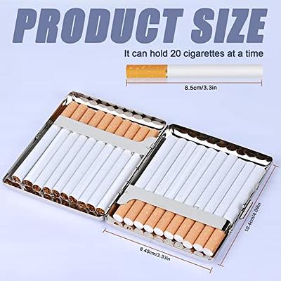 Retro Metal Leather 20 Cigarette Case Double Sided Spring Clip