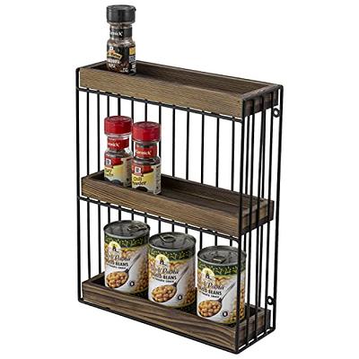 3 Tier Burnt Wood Kitchen Corner Shelf, Counter Spice and