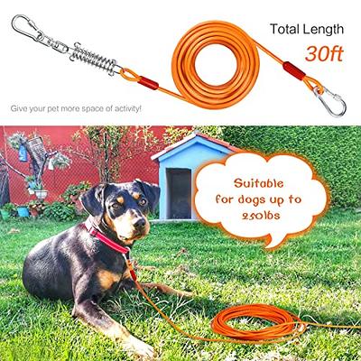 Dog Tie Out Cable for Dogs Outside Up to 125/250lbs,10/20/30/50FT