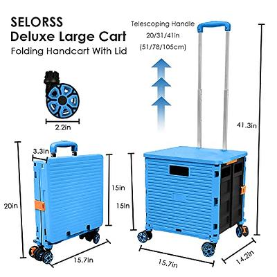  SELORSS Foldable Utility Cart Rolling Crate Handcart