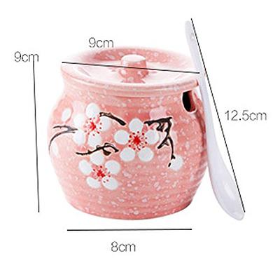 DAYYET Sugar Bowl with Lid and Spoon - 12 oz Ceramic Sugar  Bowl with Spoon - Sugar Container for Coffee Bar - Sugar Jar Sugar  Dispenser Bowl - Pink Kitchen