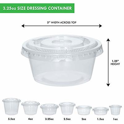 [100 Sets] 4 oz Small Plastic Containers with Lids, Jello Shot Cups with  Lids, Disposable Portion Cups, Condiment Containers with Lids, Souffle Cups