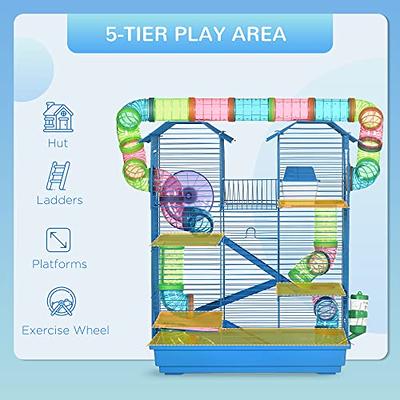 BUCATSTATE Hamster Cages and Habitats Small Animal Cage with Accessories  Rat Cage Mouse Cage Basic Cage for Syrian Hamster Gerbils (19.7 L*13 W*