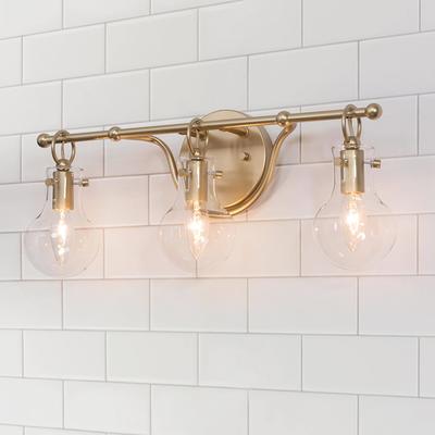 Uolfin Modern Brass Bathroom Vanity Light 20 in. 3-Light Black