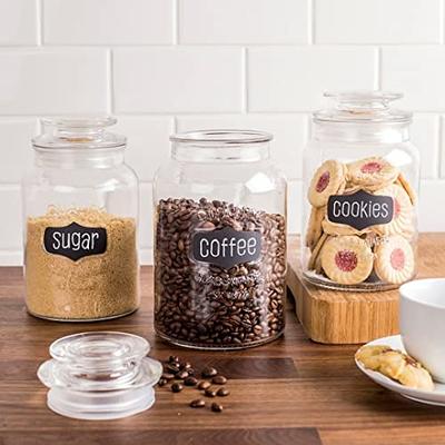 Glass cookie jars for kitchen counter,(3 Pack) 75 oz food storage