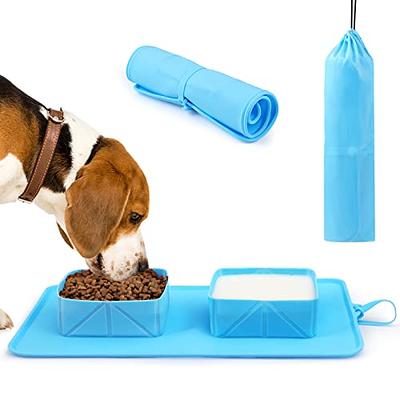 Pet Junkie Silicone Dog Bowl Mat - Placemat for Pet Bowls Green