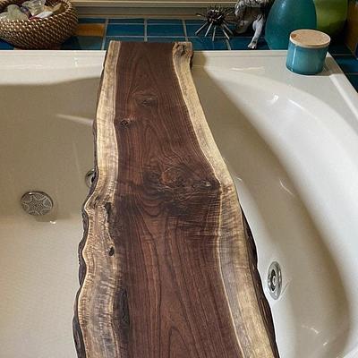Over the Sink Bathroom Shelf, Rustic Wood Bath Caddy, Bathtub Tray