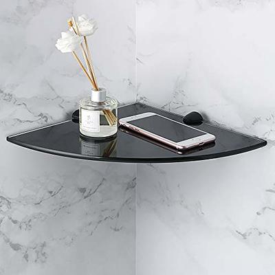 Bathroom Wall Shelf 15.7 In Black Glass Bathroom Shelf With 4 Removable  Hooks Silver Floating Shelves Tempered Glass Shelves Wall Mounted(2 Tier) -  Yahoo Shopping