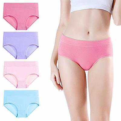 wirarpa Womens Soft Cotton Stretch Underwear 4 Pack Comfortable Mid Rise Briefs  Underpants Regular & Plus Size Panties Red Purple Pink Blue, Large - Yahoo  Shopping