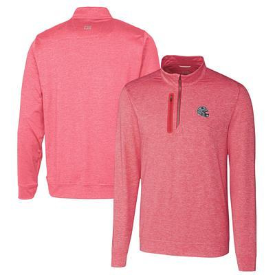 Men's Cutter & Buck Silver Washington Commanders Helmet Stealth Heathered  Quarter-Zip Pullover Top