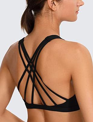 CRZ YOGA Strappy V Neck Sports Bras for Women - Criss Cross Back Wireless  Padded Workout Yoga Bra Black Medium - Yahoo Shopping
