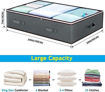 Budding Joy Large Storage Bags, 4 Pack Clothes Storage Bins Foldable Closet Organizers Storage Containers with Durable Handles Thick Fabric for