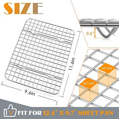 9 Inch Baking Tray Pan & Cooling Rack Set, Joyfair Stainless Steel  Rectangular Toaster Oven Pan with Grid Rack for Cookies/Meats/Bacon,  Non-toxic 