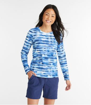 Women's SunSmart UPF 50+ Sun Shirt, Print Rustic Blue Tie Dye