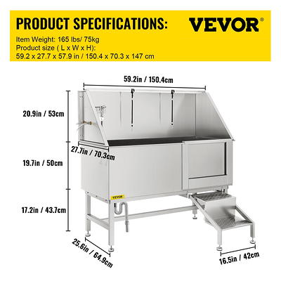 VEVOR 50 Inch Dog Grooming Tub Professional Stainless Steel Pet Dog Bath Tub  with Steps Faucet & Accessories Dog Washing Station Right Door - Yahoo  Shopping