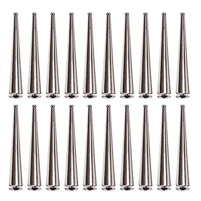 Korisitar 55mm Solid Punk Bullet Large Spikes Metal Leather Rivets DIY Silver Screw on Cone Studs for Cosplay Clothes Set of 10