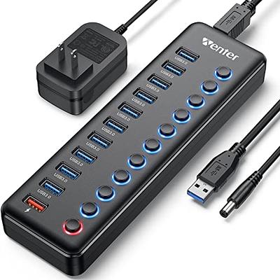 Etokfoks 7 Port USB 2.0 High Speed Multiport USB Hub with Individual  Switches and LEDs MLSX03LT057 - The Home Depot