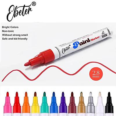 Paint Markers Pens - Single Color 6 Pack Permanent Oil Based Paint Pen,  Medium Tip, Quick Dry and Waterproof Marker for Rock, Wood, Fabric,  Plastic, Canvas, Glass, Mugs, Canvas, Glass